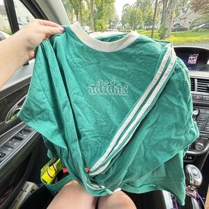 Vintage Adidas Green T-Shirt with White Trim